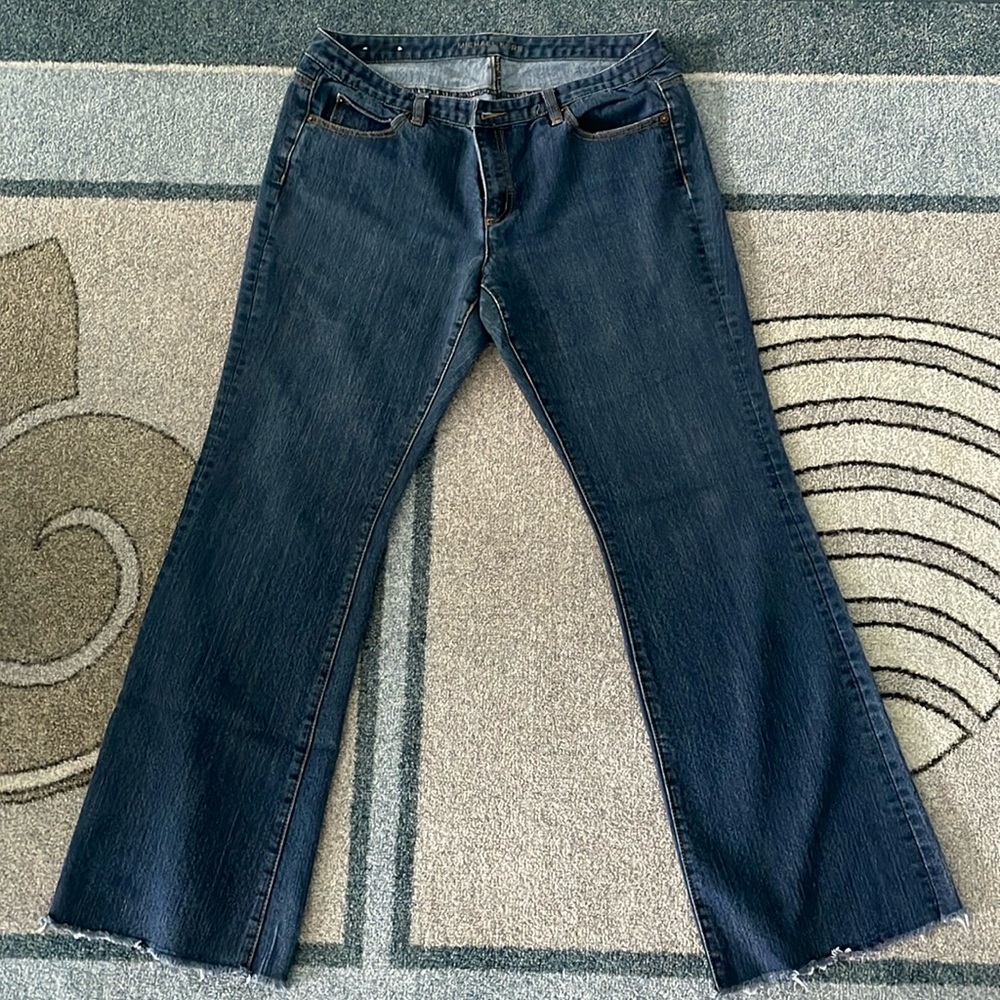 Ladies Michael Kors size 12 Super Soft Blue Jeans, Frayed Bottom
